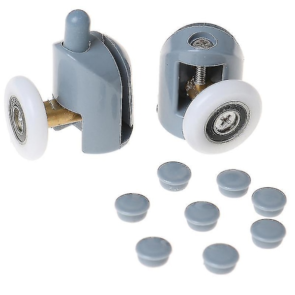 8 st Duschdörrsrullar 25mm Rullguide för Duschkabinetsglas