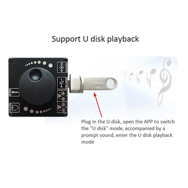 Mini Bluetooth 5.0 50w+50w Trådløs Audio Power Digital Forforstærker Board Stereo Amp 3.5mm Aux Usb Ap