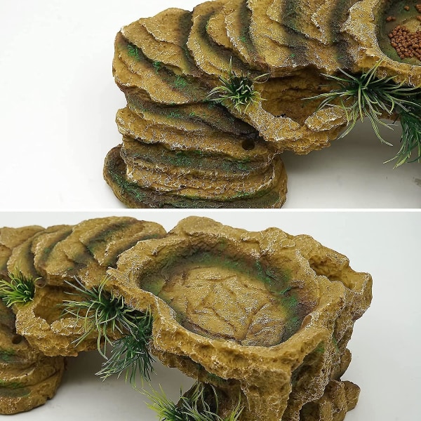 Skildpaddeplatform Reptilplatform Imitation Sten Terrarium Harpiks Skjulested Dekoration
