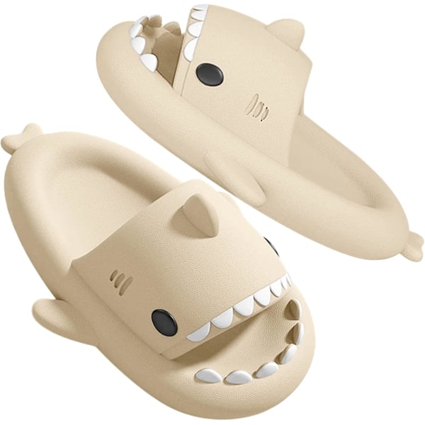 MoneRffi - Originala Sharklas för pojkar och flickor, Shark Flip Flops för män och kvinnor, Pool Sandaler Beige 38/39 EU