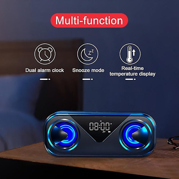 FM-radio, Bluetooth-kaiuttimet, herätyskello, subwoofer, kotiäänentoistojärjestelmä, Boombox Sono|Kannettavat kaiuttimet (musta)