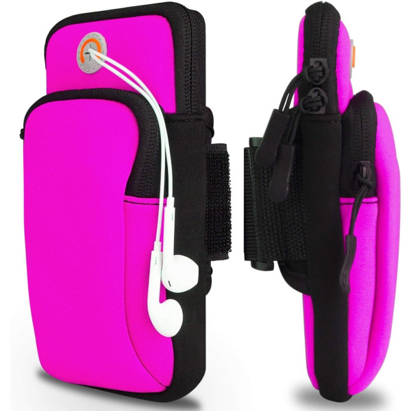 Running käsivarsinauha puhelimen pidike, puhelimen käsivarsinauha, juoksulaukku, laukut Miesten urheilu, puhelimen juoksuun, käsivarsinauhalaukku, jopa 6,2 tuumalle (vaaleanpunainen)