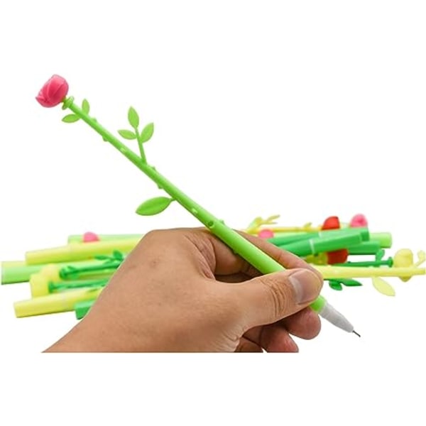 12 STK Blomsterpenne Rose Penne Smukke Blomsterpenne Sort til Børn Piger Kvinder Hjemmekontor Skoledekorationsartikler