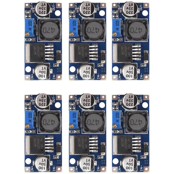 6-pak LM2596 DC til DC-omformer 3,0-40V til 1,5-35V strømforsyningsmodul (6-pak)