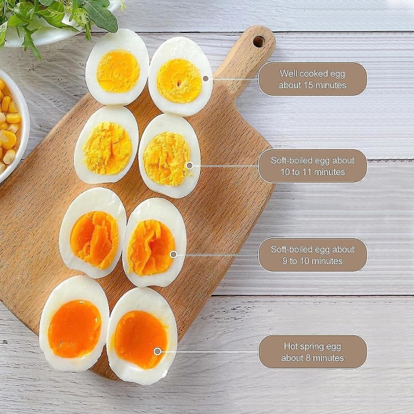 Eggkoker for 2 egg, Kompakt elektrisk eggdamper, Beste eggkoker koker alle tre kokegrader - Bløt, Medium, Hard