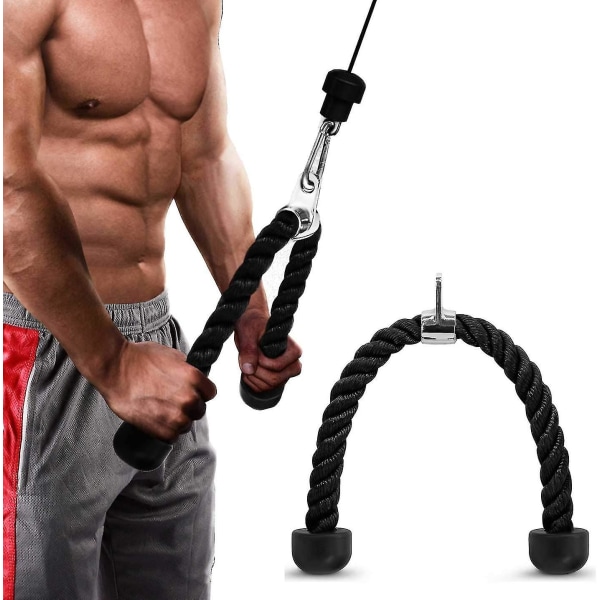 Tricep Rope Pull Down-kabel, let at gribe og skridsikker kabeltilslutning til træningstræning