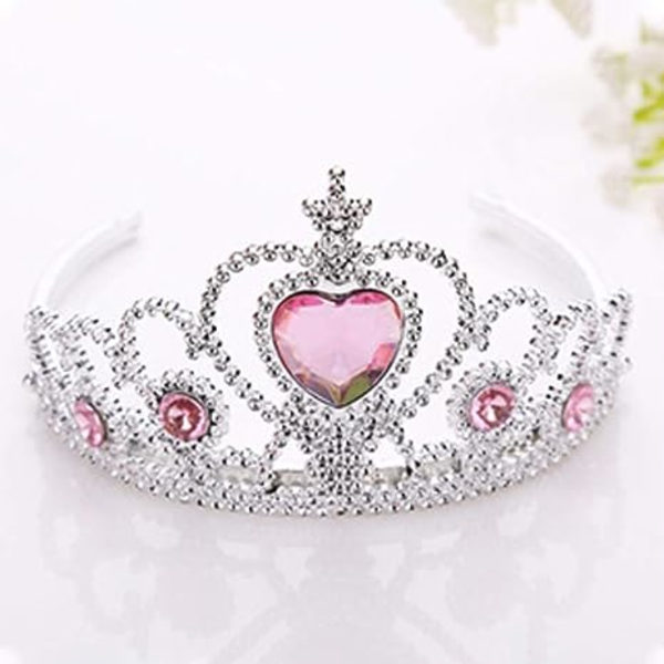 Klæd dig ud Tiara Krone Sæt Prinsesse Kostume Party Tilbehør til Børn/Pige/Småbørn (Alt pink)