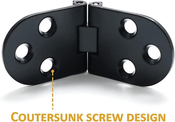 Foldbare Bordhængsler Foldbar Stikkontakt Rustfrit Stål Møbelbeslag 180 Graders Foldning, Rustfrit Stål Mat Sort Finish, 4