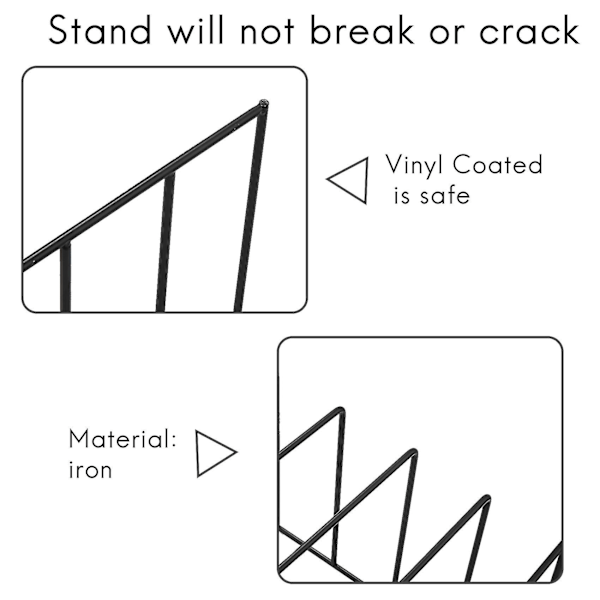Metall Vinyl Record Display Hylla Skivspelare Förvaring Hylla Utställning Stativ Hållare B