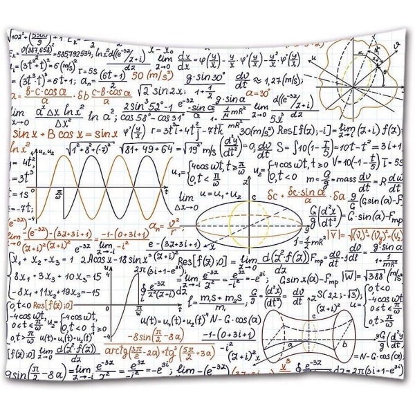 Håndskrevne matematiske formler og figurer på papir Skolematematikberegning Abstrakt baggrund Stof Vægtapet Dekorativ