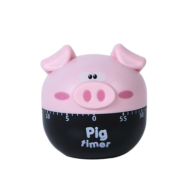 Sød Tegnefilm Gris Køkken Timer Mekaniske Timere Tællere til Madlavning Timing Tool, Køkken Timer Mini Timer 55 Minutter Nedtælling Nem at bruge (Pink)