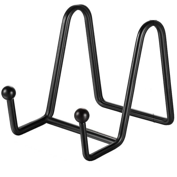 (4 Pcs) Black Metal Plate Rack Plate Holder Iron Easel Display Stand For Bowl Pl