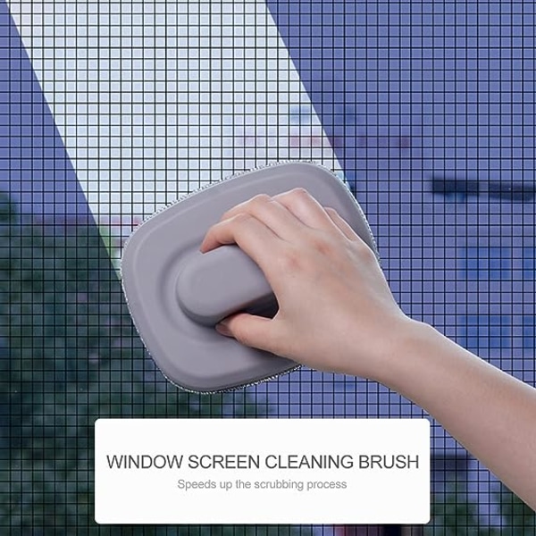 Skrapor Rengöringsborste för fönsterskärm Rengöringsmedel för mesh Fönsterrengöringsverktyg Löstagbart verktyg för fönsterrengöring med vått och torrt dubbelbruk Hushållssugar