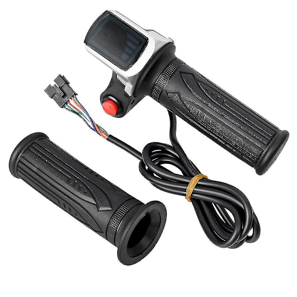 Universal Electric Bike Throttle With Lcd Display Handle Throttle For 36v Twist Throttle Scooter E-