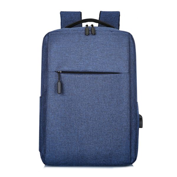 15,6-tums laptopryggsäck för män, nylon skolryggsäck med USB-laddning, vattenavvisande blue 31X14X42CM 989