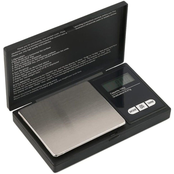 Digital Precision Scale 100g 0.01g Pocket Scale Bærbar guldvægt med LCD-skærm til køkken-coo