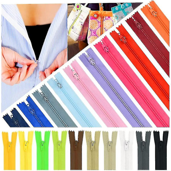 100 st 9 tum Nylon Spiral Blixtlås Sy Blixtlås Färgglada Blixtlås Stängd Ände Blixtlås Fästen Bulk Blixtlås Tillbehör
