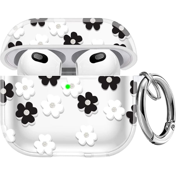 Passar AirPods Pro2 skyddande fodral transparent blomma hörlursfodral skyddande fodral heltäckande hörlursfodral