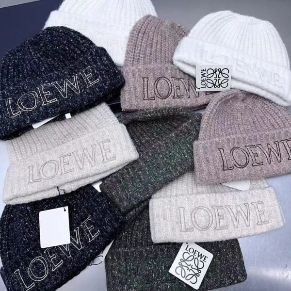 Høst-Vinter Varmt Strikket Beanie Menn Kvinner Ull Beanie Par Beanie khaki One size LOEWE