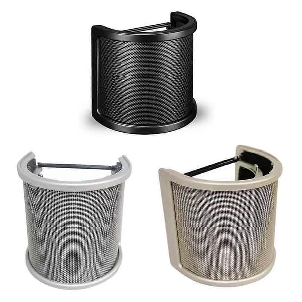 Mikrofon Dobbeltlags Antispray Net U-formet Vindskærm C4B3 gold 1pcs