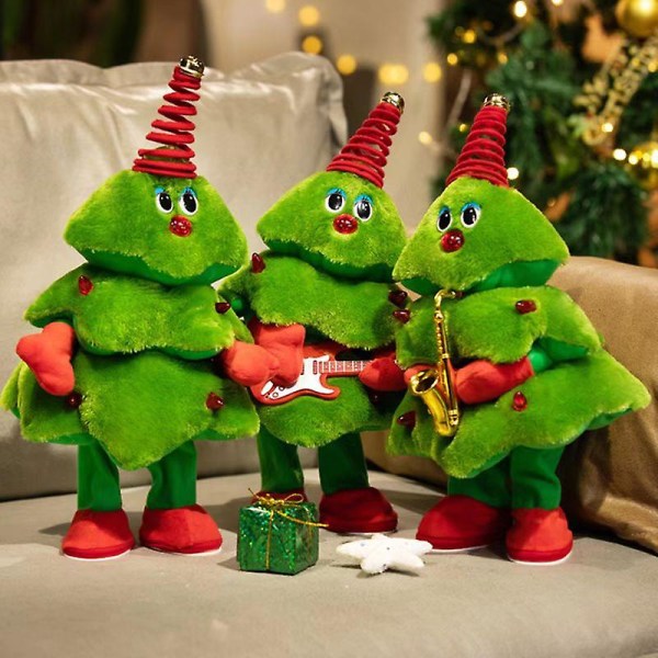 1 populær juletræsdukke, der kan synge og danse, elektrisk plyslegetøj, kreativ julegave til børn