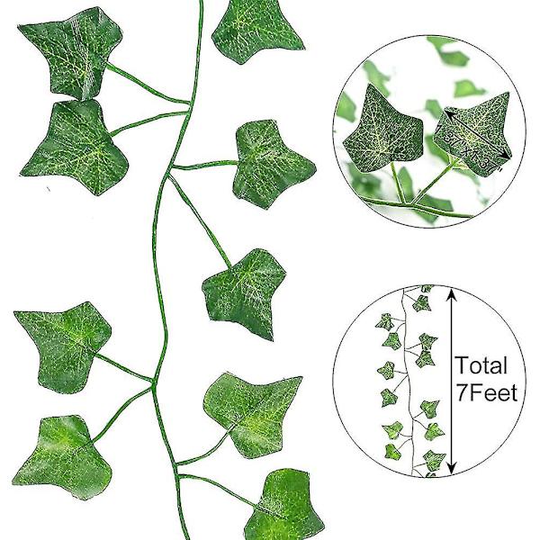 12-pack konstgjord murgröna girlang falska vinstockar för rumsdekor falska växter murgröna grönska blad U