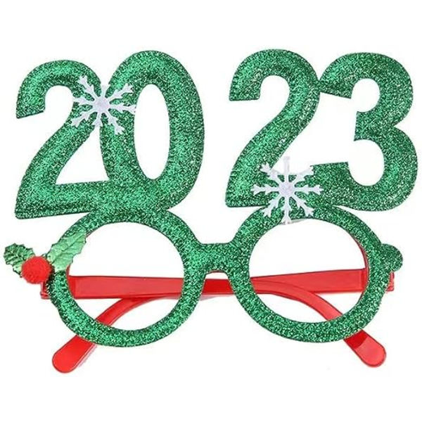 2023-glasögon Happy New Year-glasögon Glitter 2023 Julglasögon Plastglasögon för 2023 Nyårsfest
