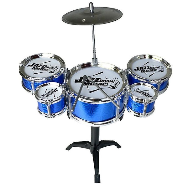 Barn set - Jazz Drum Kit 5 trummor med trumpinnar cymbal pall