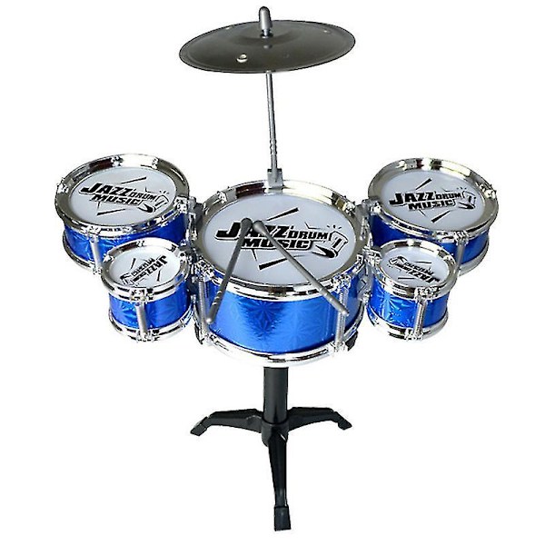Barn Trumset - Jazz Trumset 5 Trummor med Trumstockar Cymbal Pall