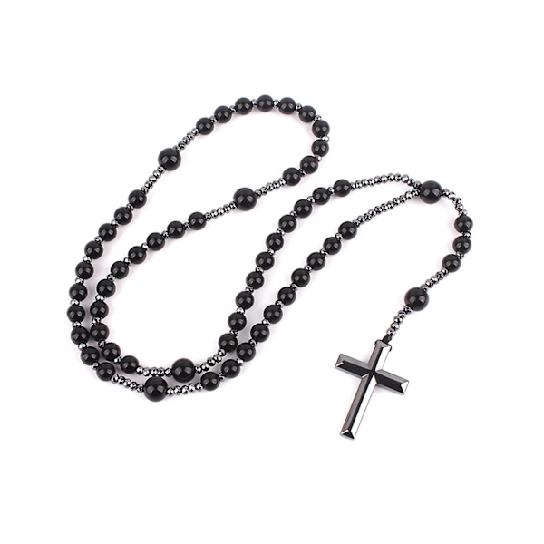 Kristna retro för kors dekorerad radband bön helig jord halsband amulett