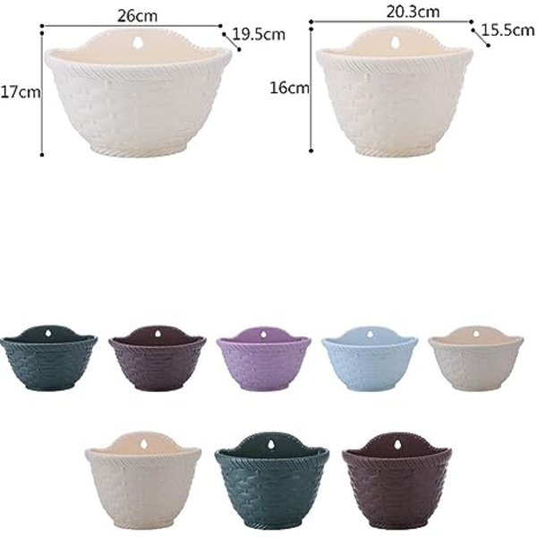 2 st Vägghängande Planter Vävd Blomkorg Staket Hängande Kruka för Inomhus Utomhus Räcke Staket Balkong Trädgård Heminredning Storlek S