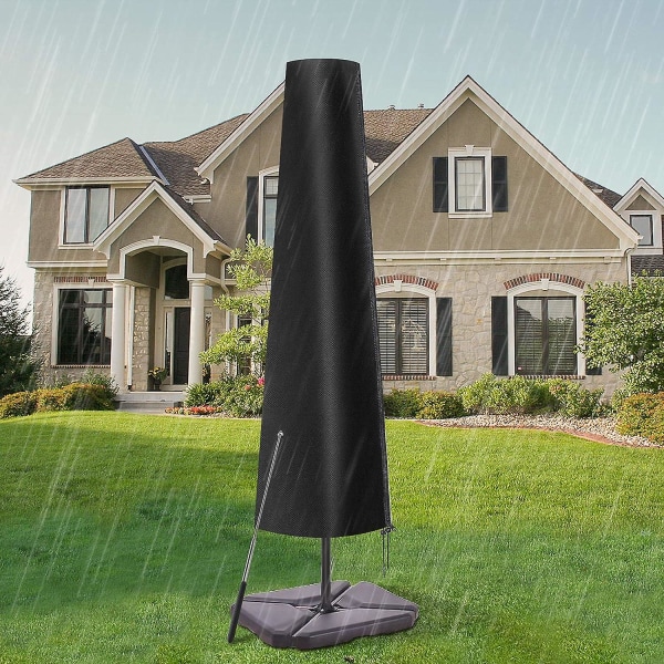 Vandtæt parasolbetræk, haveparasolbetræk lavet af 210d polyester, parasolbeskyttelsesovertræk egnet til 1,8-3,35 m haveparasol, 1905726cm, bla