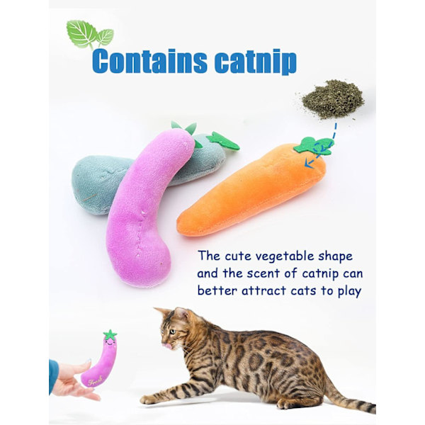 Katt Leksaker för Innekatter, Katt Kattmynta Leksaker 3-pack, Interaktiv Katt Leksak Katt Leksaker för Innekatter Interaktiv, Kattunge Leksaker Presenter för Katter