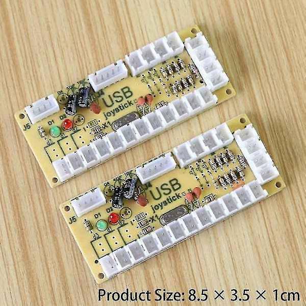 2x Nullforsinkels Arcade Kit Usb-koder Kompatibel Med 5-pins Joystick & 2,8 mm Knapp