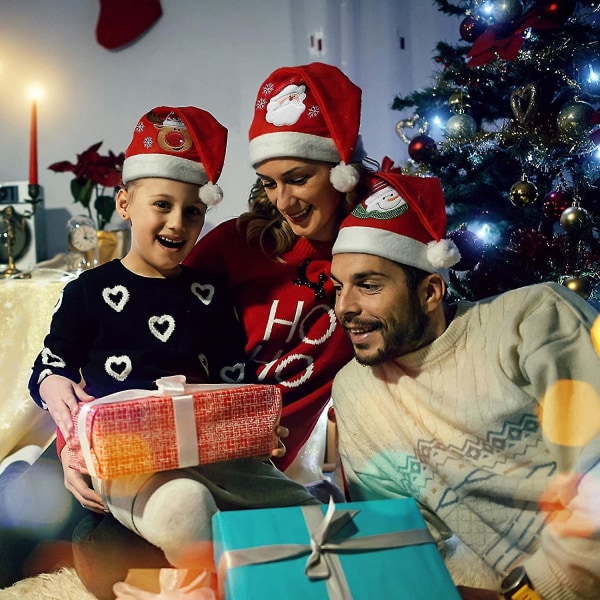 Jouluhattu, joulupukin hattu aikuisille lapsille, joululomahattu joulujuhliin