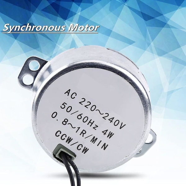 1 stk. 220-240v AC 4w CW/CCW(0.8-1rpm) Elektrisk Synkronmotor