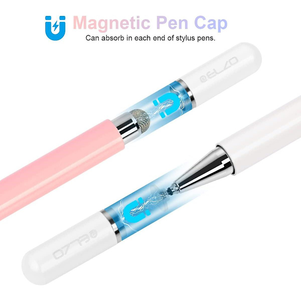 Elzo Stylus-penner for berøringsskjermer, 2 i 1 universell stylus, Surface-penn, 100 % kompatibel med alle nettbrett-berøringsskjermer for iPhone/iPad/Samsung/Huawei