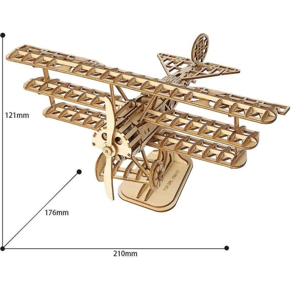 Træbygge 3D Puslespil Fly Træmodel Legetøjspakke 145-delt Krigsflymodel Jagerfly Legetøj