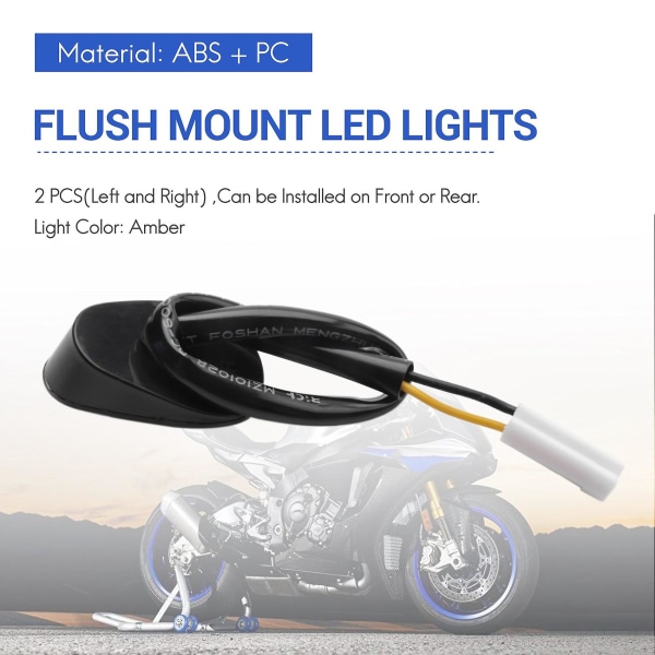 2 st LED-blinkers, infällda, för Yamaha Yzf R1 R3 R6 R6s Fz6 Fz1 Fz Fazer