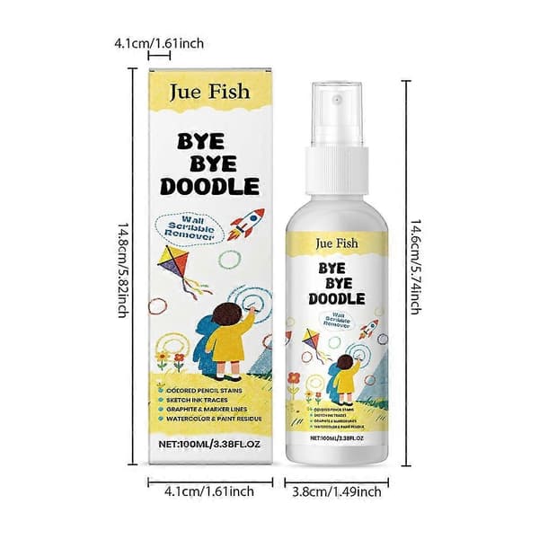Premium vegggraffitifjerner spray, hurtigvirkende veggflekkfjerner for hjemme-/kontorvegger 1