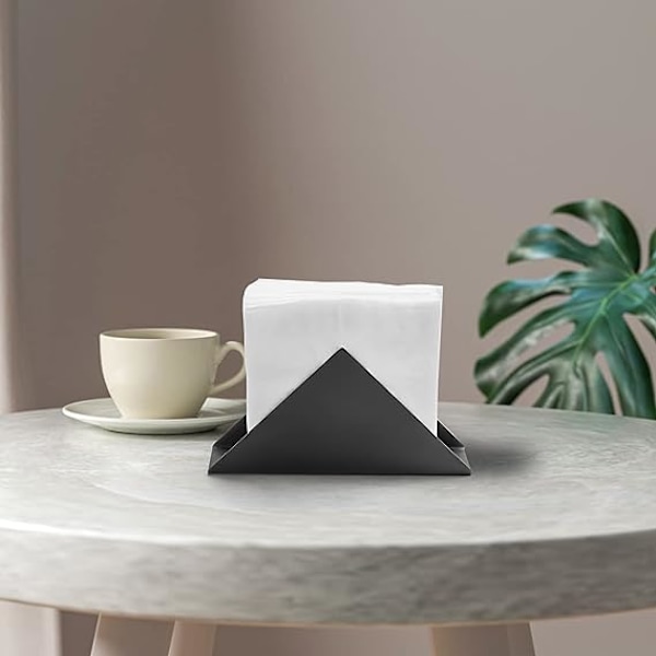 Serviettholder for bord, papirstativ frittstående stålvevsholder, svart