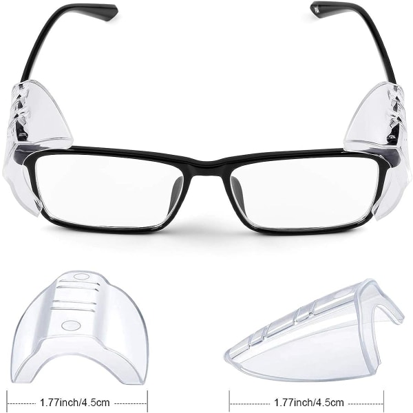 12 par glasögon sidoskydd, flexibla sidoskydd för skyddsglasögon Passar små till stora glasögon Universal