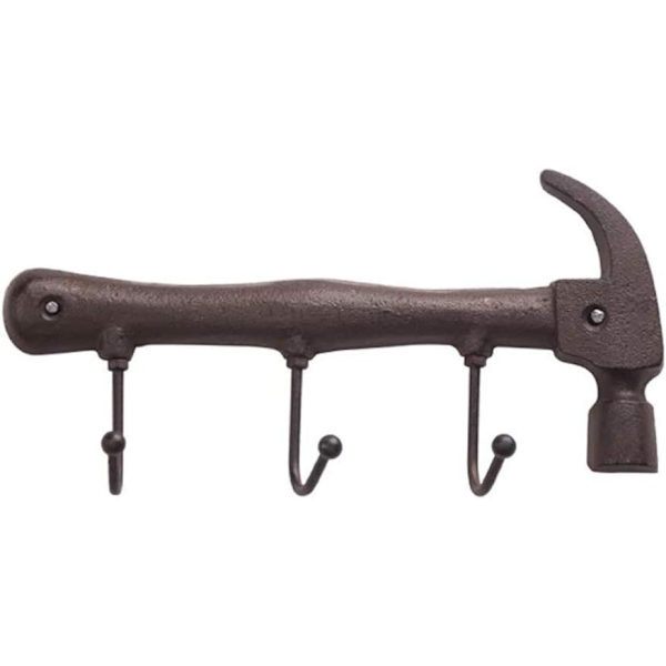 Retro Jern Nøkkelstativ Holder Kroker Øks/Skiftenøkkel Design Dekorativ Veggmontert Antikk Garasje Hage Verktøyholder Frakk Hatt Kroker Vegg