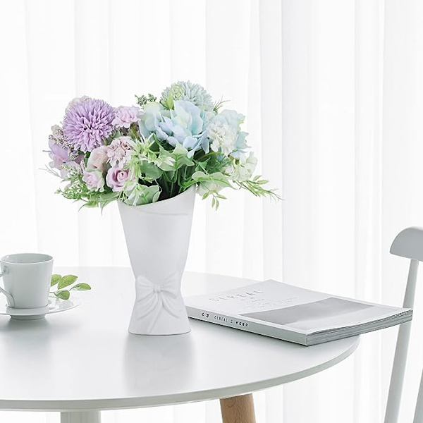 Frostad Porslinsblomvaser, Handgjorda, Frostad Keramisk Vas, Geometrisk Keramisk Blomvas för Modern Heminredning och Lyxigt Bröllop, Matt Frost