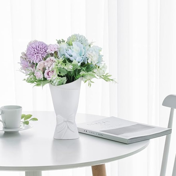 Frostede Porcelæns Blomster Håndlavede Vaser, Frostede Keramiske Vaser, Geometrisk Keramisk Blomster Vase til Moderne Hjemindretning og eksklusivt Bryllup, Mat Frostet