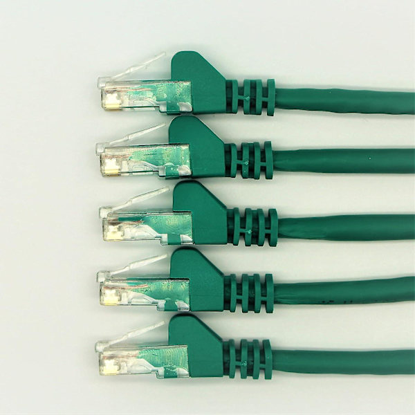 5-pak 0,5m RJ45 Cat 6 Ethernet Patch Lan Nettverkskabel (5-farget bunt) - R1300a (0,5, Grønn)