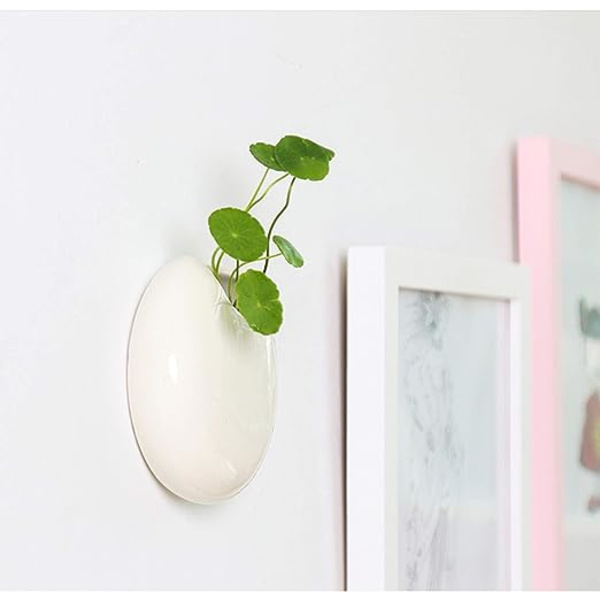 Blomkruka i keramik, hängande väggplanterare, set om 2, moderna blomkrukor för hydroponiska växter eller konstväxter, krukor för hemmet, kontoret, dekoration G