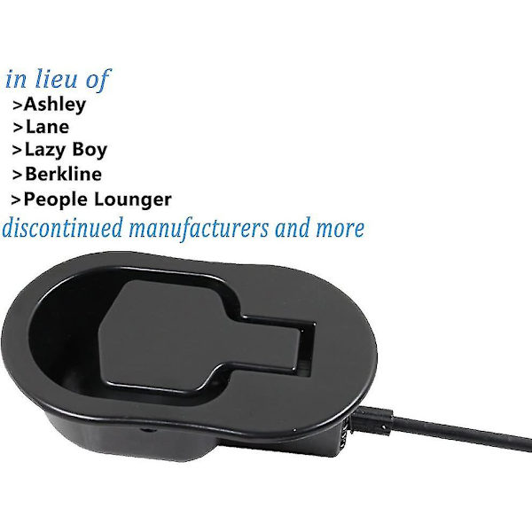 Recliner Reservedele - Universal Sort Metal Træk-Recliner Håndtag Med Kabel - Passer Til Ashley Og Store Recliner Mærker Sofa Stil Træk Stol Frigivelse