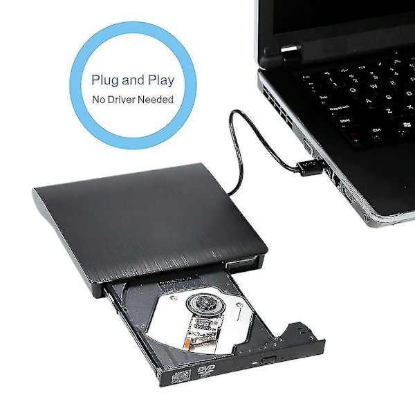 Ekstern USB 3.0 slank DVD RW CD-brenner, leser og spiller for bærbare datamaskiner