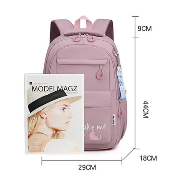 Kawaii koululaukku tytöille, korealainen tyyli, kirjalautku, suuri reppu matkustamiseen ja korkeakoulukäyttöön, suositellaan teini-ikäisille Black